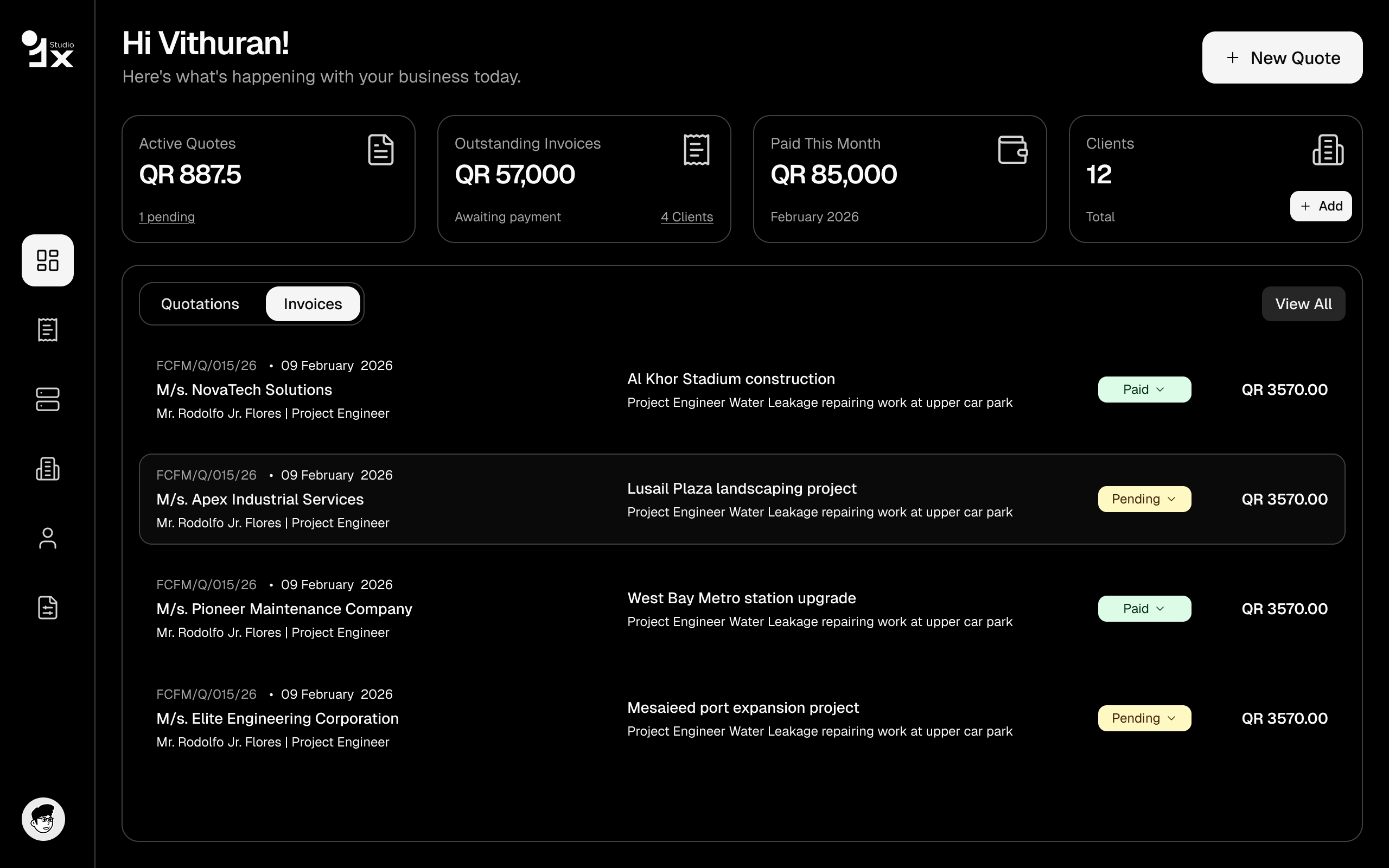 Dashboard dark mode